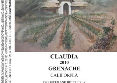 Claudia 2010 Grenache Wine Label