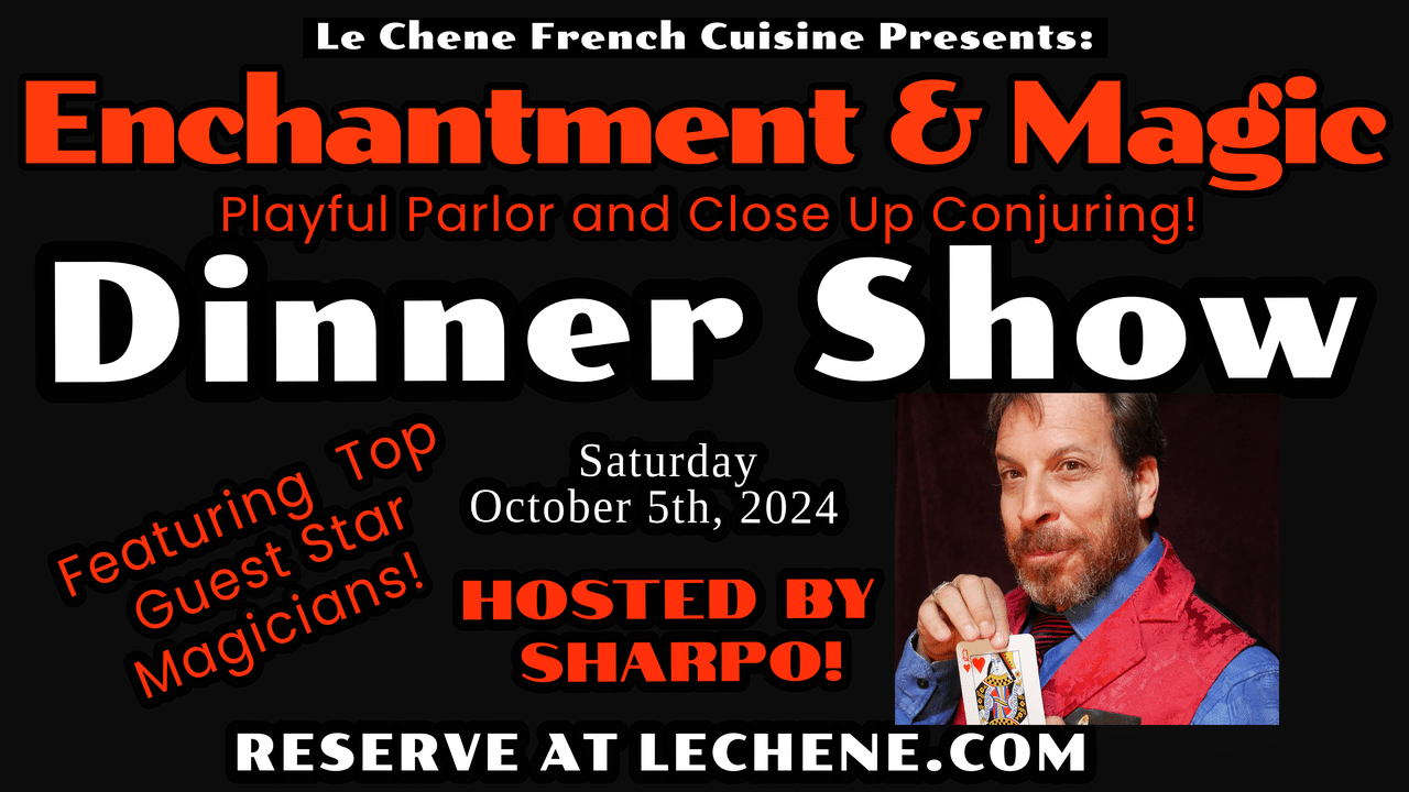 Sharpo Enchantment and Magic - October 2024 Graphic with Lineup of Magicians