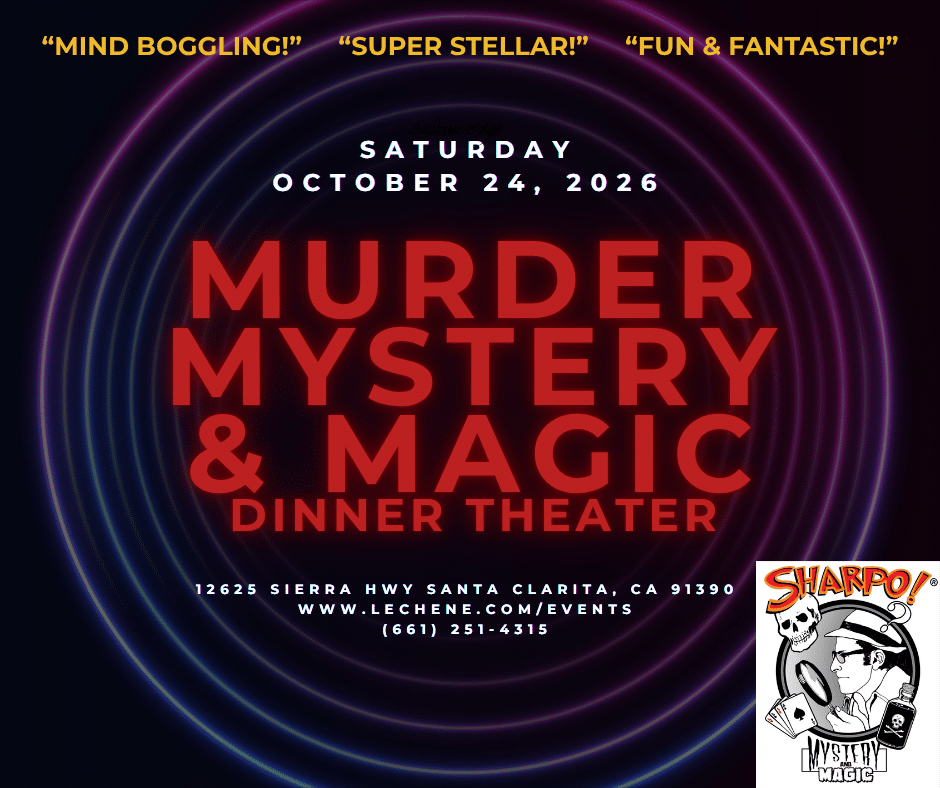 October 2026 Murder Mystery & Magic Event Graphic October 2026 Murder Mystery & Magic Event Graphic